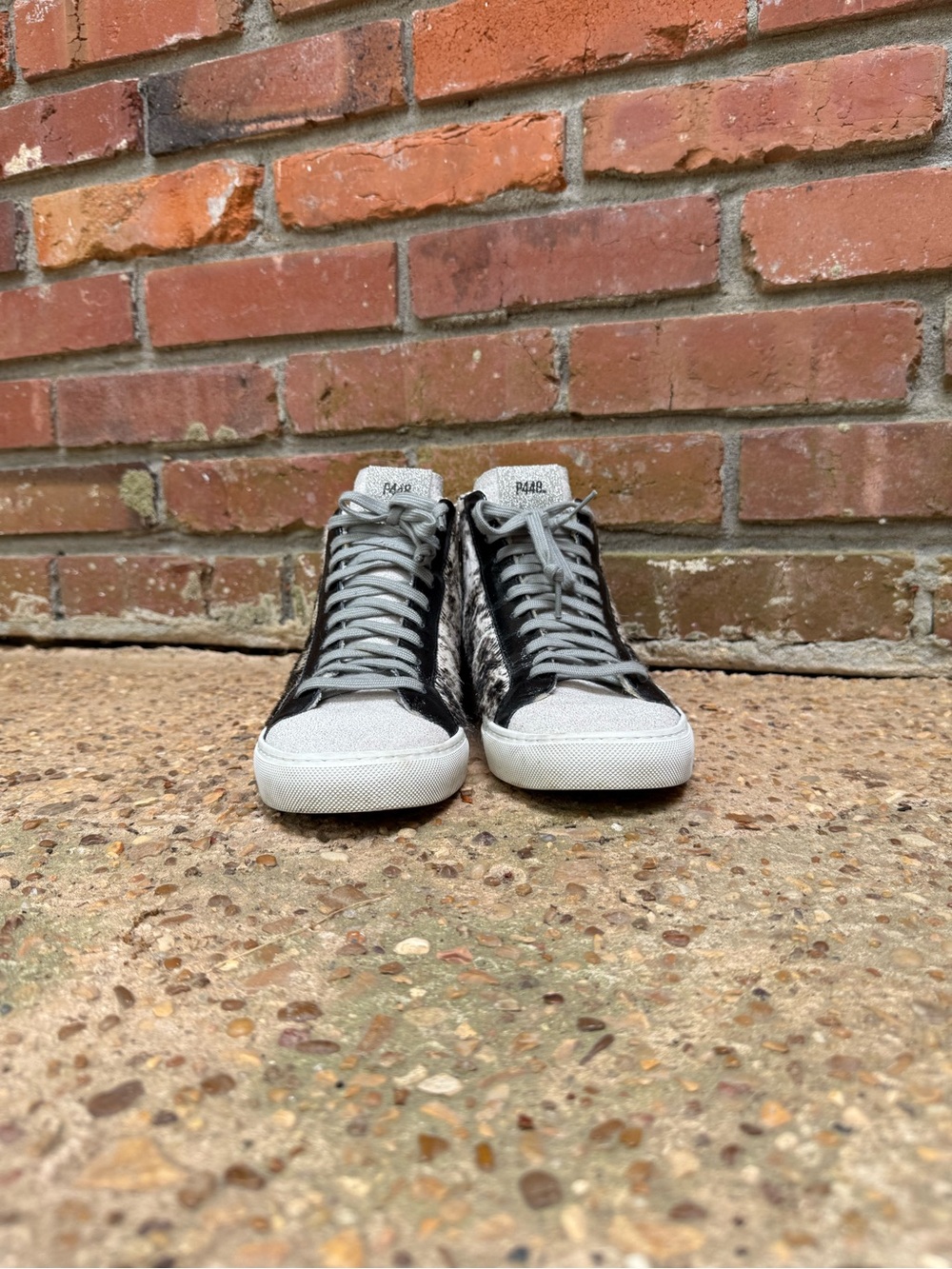 Women’s P448 High-Top Sneakers in Black & White - Stylish Contrast Design